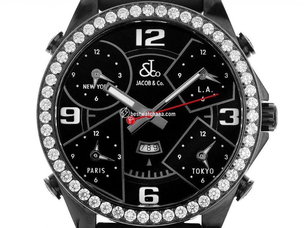 Jacob & Co. Five Time Zone Mens watch Unisex Quartz Steel 5U1W9279