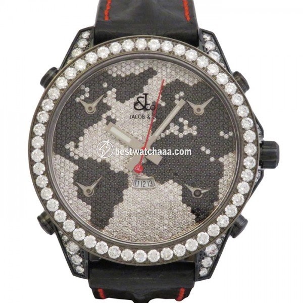Jacob & Co. Five Time Zone Quartz Steel JC-47BKBDC