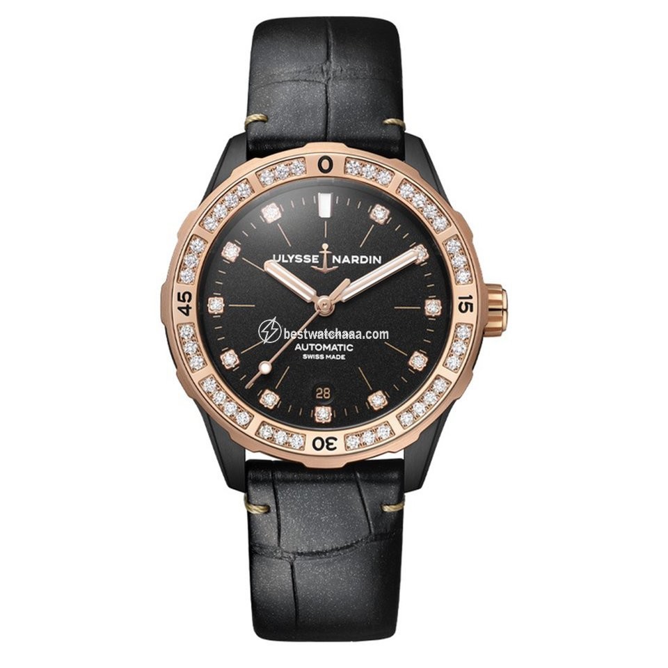 Ulysse Nardin Lady Diver Womens watch Automatic Rose gold 8165-182B BLACK
