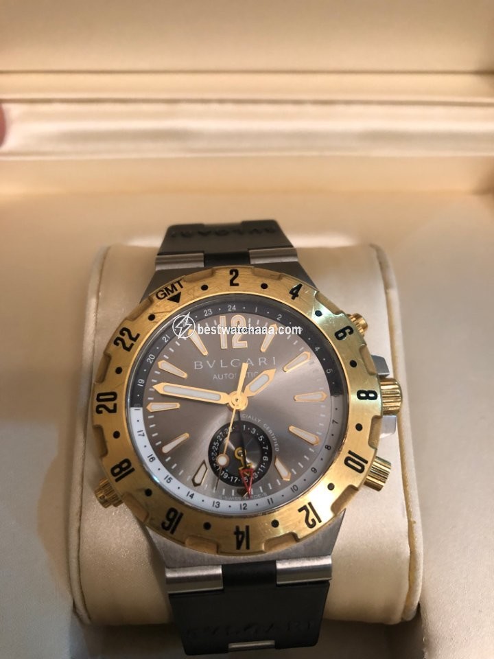 Bulgari Diagono Mens watch Unisex Automatic Yellow gold GMT 40 G