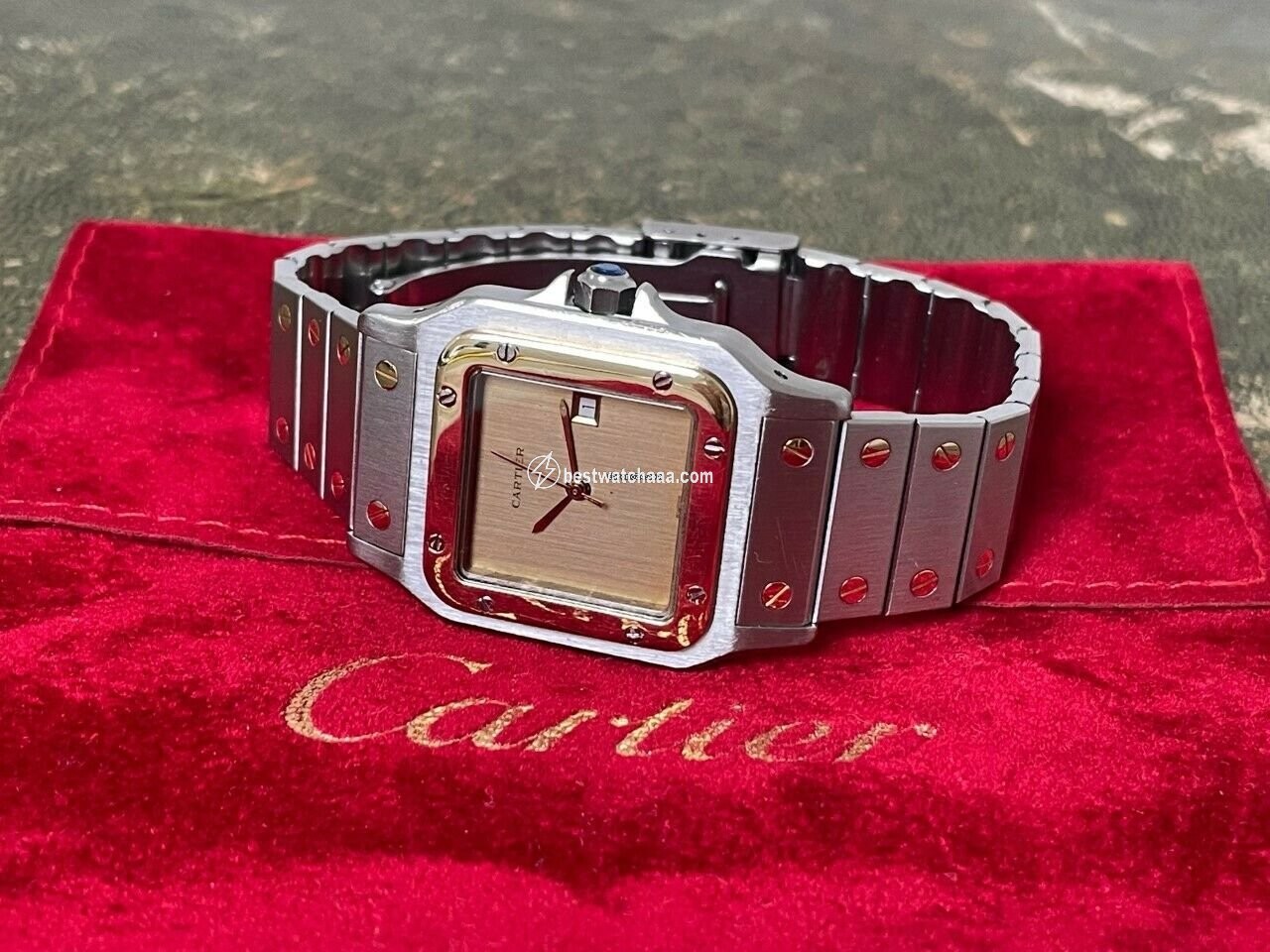 Cartier Santos Mens watch Unisex Automatic Gold Steel 2961