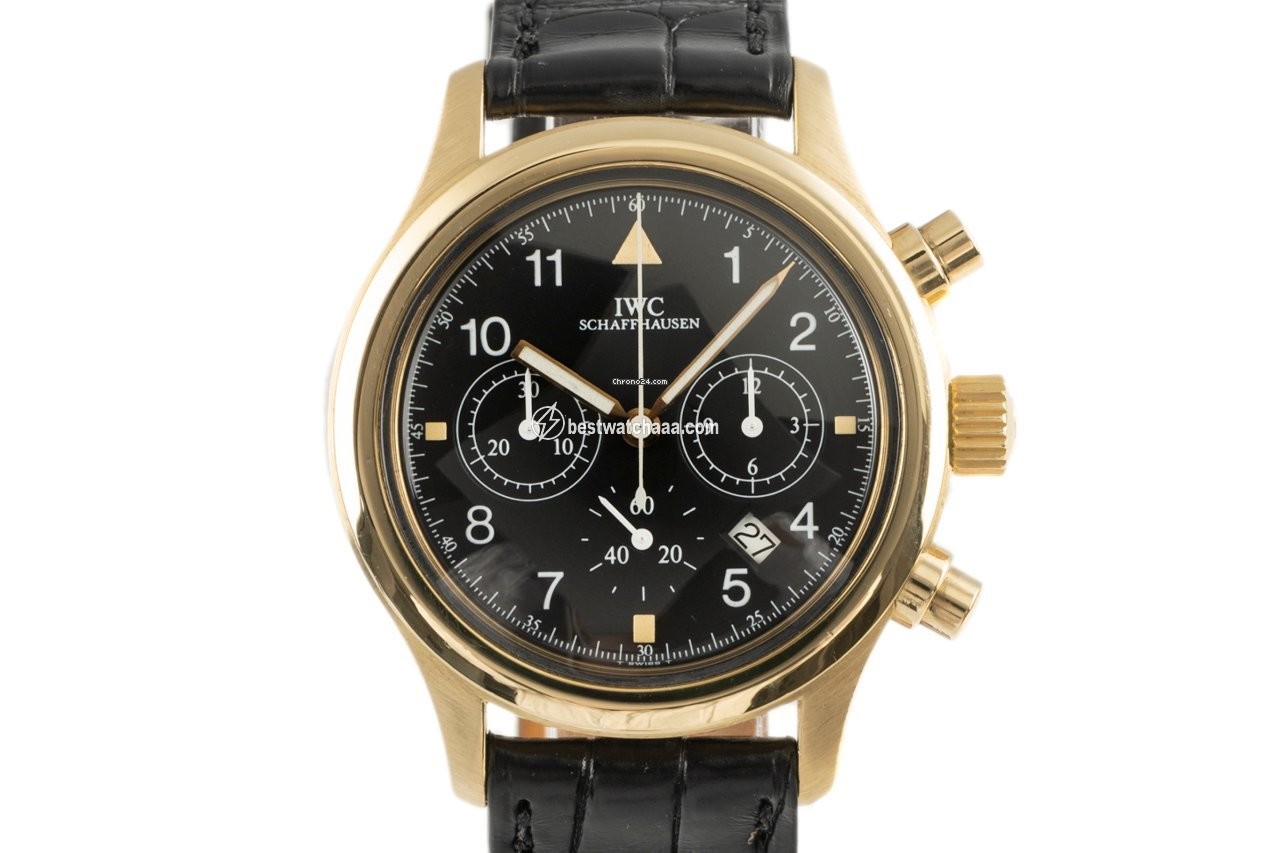 IWC Pilot Chronograph Mens watch Unisex Quartz Yellow gold 3740