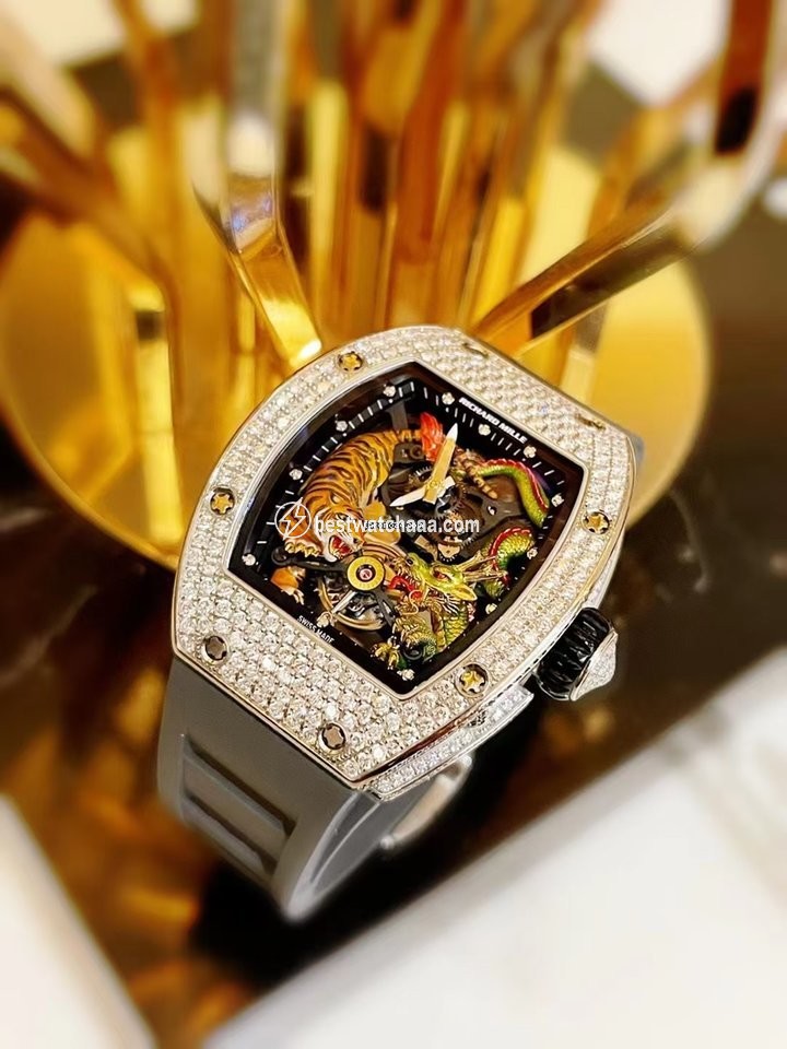 Richard Mille Mens watch Unisex Automatic White gold RM 51-01 Tiger and Dragon-Michelle Yeoh