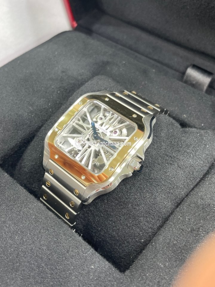 Cartier Santos Mens watch Unisex Manual winding Gold Steel WHSA0019
