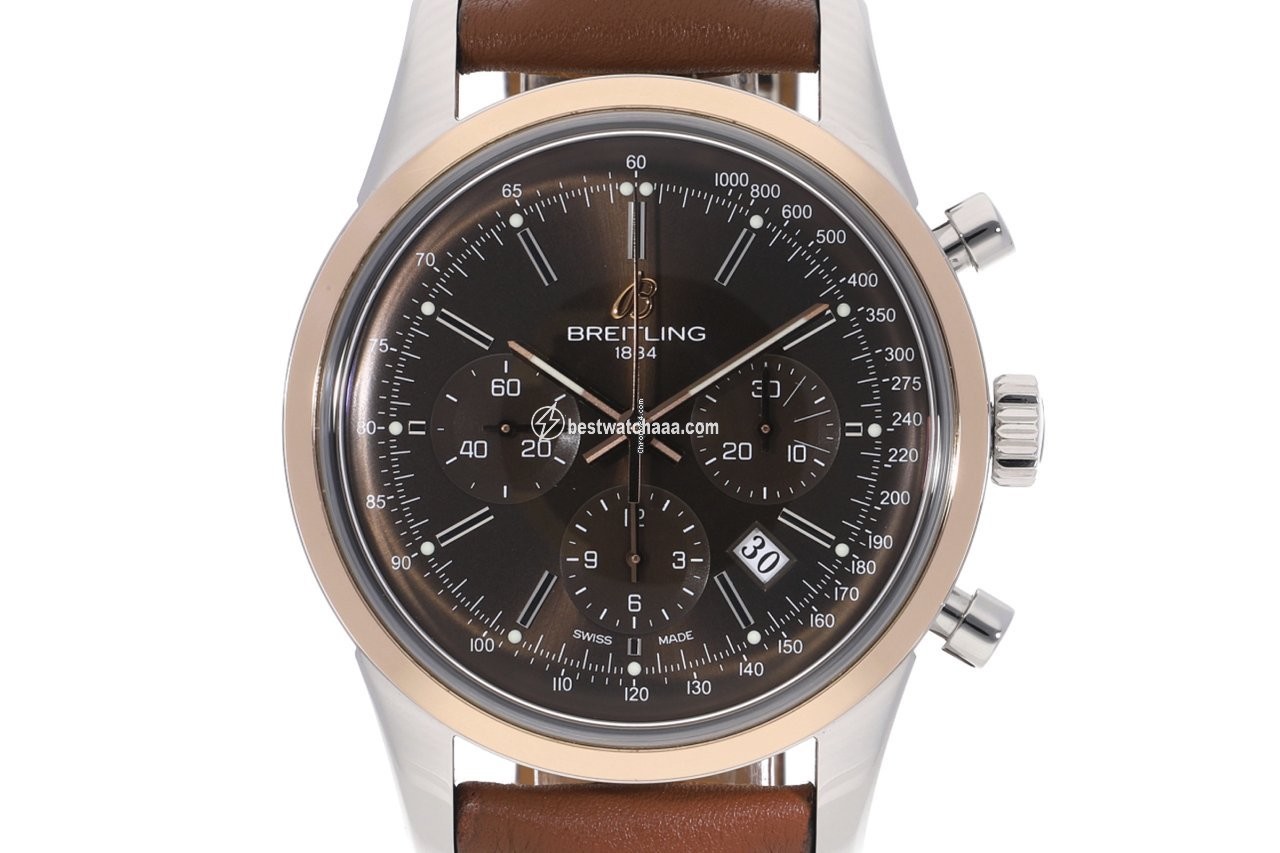 Breitling Transocean Chronograph Mens watch Unisex Automatic Gold Steel UB0152