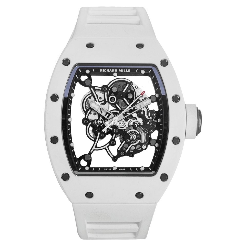 Richard Mille RM 055 Mens watch Unisex Manual winding Ceramic RM055 TI White Edition