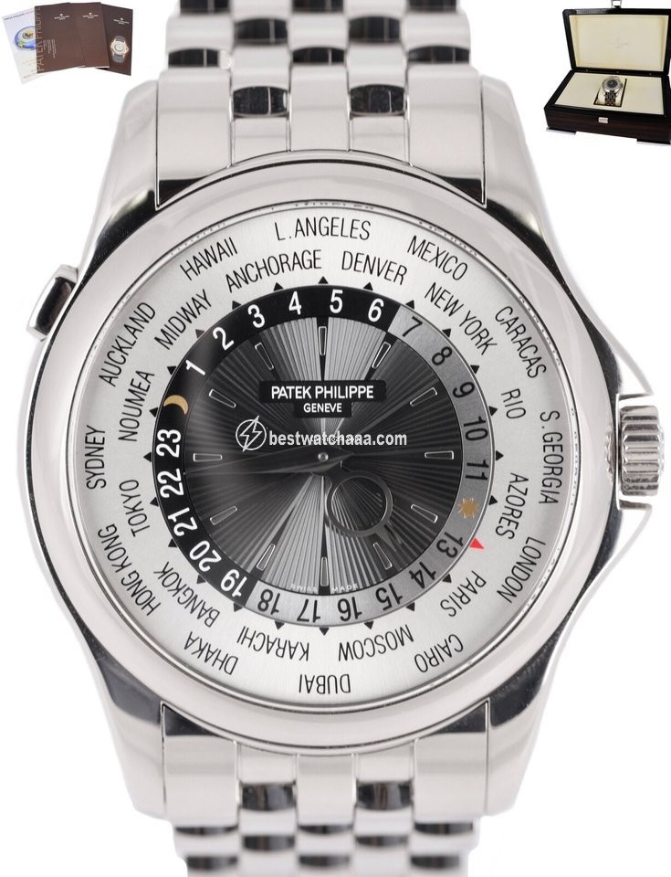 Patek Philippe World Time Mens watch Unisex Automatic White gold 5130G