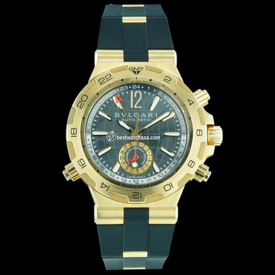 Bulgari Diagono Mens watch Unisex Automatic Yellow gold DP 42 G GMT