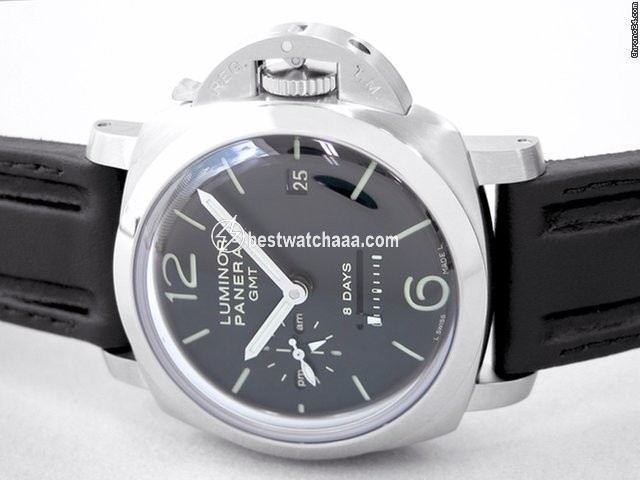 Panerai Luminor 1950 8 Days GMT Mens watch Unisex Manual winding Steel PAM 233