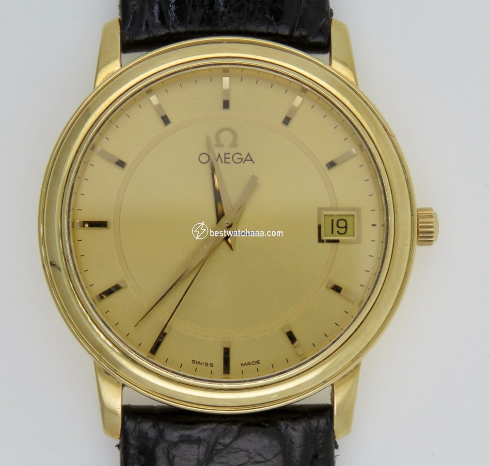 Omega Mens watch Unisex Quartz Yellow gold 46101102