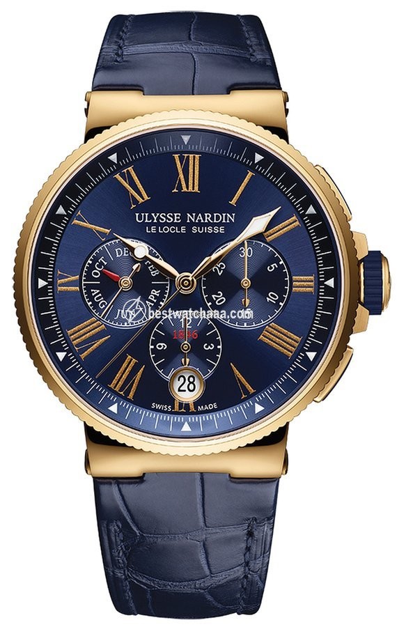 Ulysse Nardin Marine Chronograph Mens watch Unisex Automatic Rose gold 1532-150 43