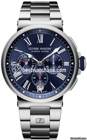 Ulysse Nardin Marine Chronograph Mens watch Unisex Automatic Steel 1533-150-7M 43